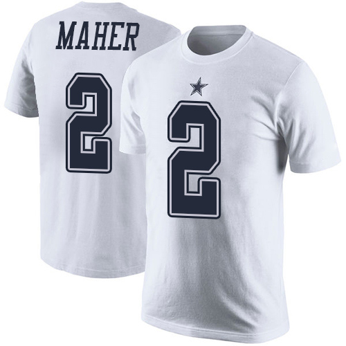 Men Dallas Cowboys White Brett Maher Rush Pride Name and Number #2 Nike NFL T Shirt->women nfl jersey->Women Jersey